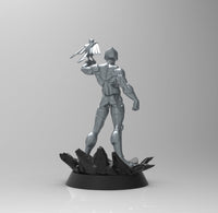 A767 - Comic character design, The Silverhawk with hawk, STL 3D model design print download files