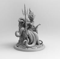 A200 - Legendary creature design, THe queen of the sea with trident, STL 3D model design print download file