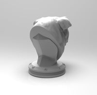 A749 - Animal dog bust design, The Bulldog bust statue, STL 3D model design print download files