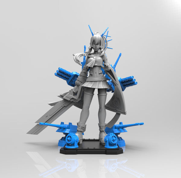 E250 - Anime character design, The Aya nami Girl With full weopon ,STL 3D model design print download files