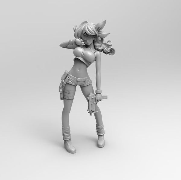 A201 - Anime character design, Cute Hot luncchii with grenade, STL 3D model design print download file