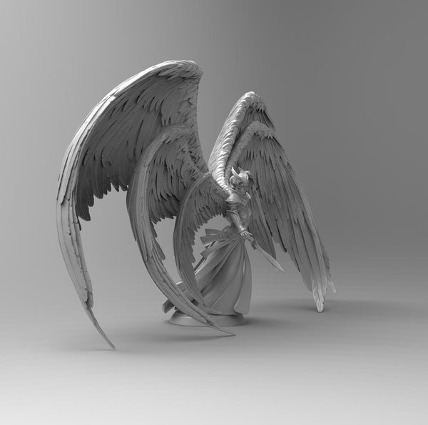 A208 - Legendary Creature design, The 3 Wings Angel with weapons, STL 3D model design print download file