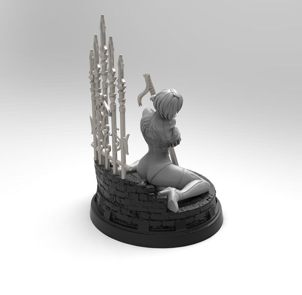E021 - NSFW Games character design, THe Nair 2D statue design, STL 3D model design print download files