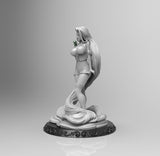 E074 - NSFW Cartoon character design, The long hair girl statue, STL 3D model design print download files