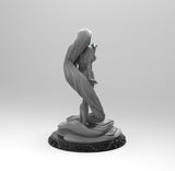 E074 - NSFW Cartoon character design, The long hair girl statue, STL 3D model design print download files