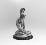 E074 - NSFW Cartoon character design, The long hair girl statue, STL 3D model design print download files