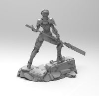 E061 - Cyborg character design, The Sexy cyborg girl with blade, STL 3D model design print download files