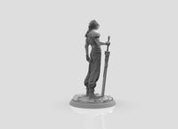 A275 - Games character design statue, FF Zack with huge sword, STL 3D model design print download files