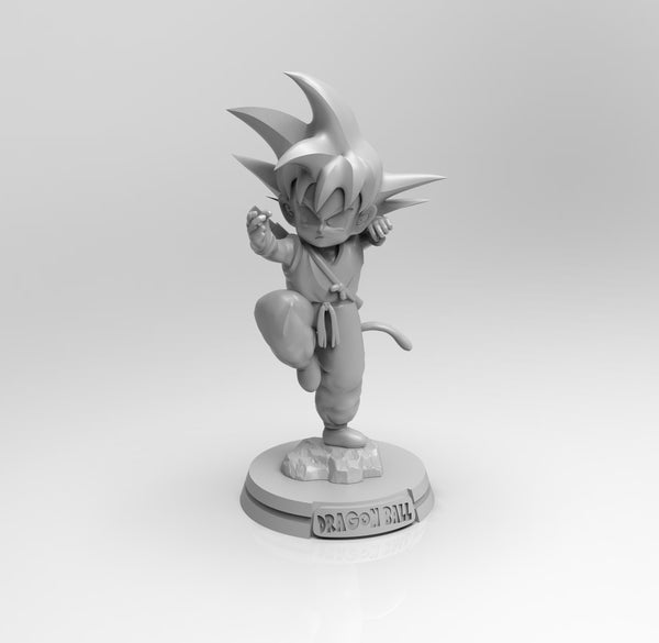 E054 - Anime character design, The little Wukong with blue shirt, STL 3d model design print download files