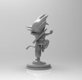 E054 - Anime character design, The little Wukong with blue shirt, STL 3d model design print download files