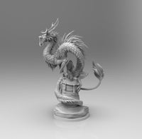 E049 - Legendary dragon statue, The Mythology Green Dragon, STL 3D model design print download files