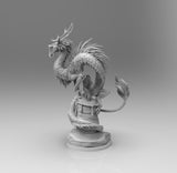 E049 - Legendary dragon statue, The Mythology Green Dragon, STL 3D model design print download files