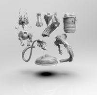 E049 - Legendary dragon statue, The Mythology Green Dragon, STL 3D model design print download files