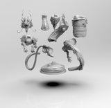 E049 - Legendary dragon statue, The Mythology Green Dragon, STL 3D model design print download files