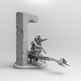 A313 - Movies character design , SW Scout Ice guard with bike, STL 3D model design print download files