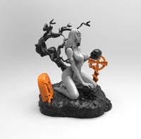 E291 - NSFW Vampire character design, The Vampire female character statue, STL 3D model design print download files