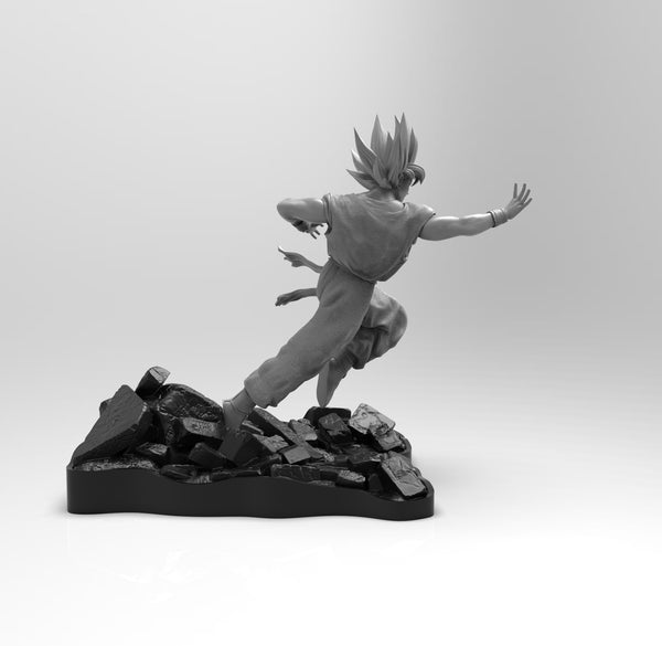 E045 - Anime character design, High five with wukong with yellow hair, STL 3D model design print download files