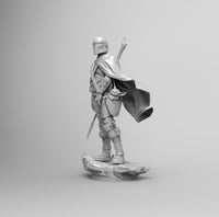 A312 - Movies character design, SW Mando with Kiddo green, STL 3D model design print download file