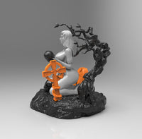 E291 - NSFW Vampire character design, The Vampire female character statue, STL 3D model design print download files