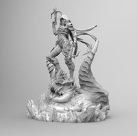 A323 - Character design statue, Demon hunter with 2 Bow, STL 3D model design print download file