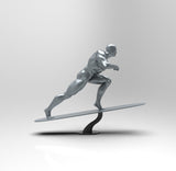 E023 - Comic character design, The SIlver guy with board in the universe, STL 3D model design print download files