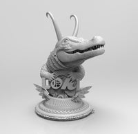 E003 - Comic drama character deisng, The Crocodile character with Horn helmet, STL 3D model design print download files