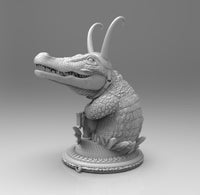 E003 - Comic drama character deisng, The Crocodile character with Horn helmet, STL 3D model design print download files
