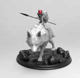 E005 - Anime character design, Princess Mono with the big wolf creature, STL 3D model design print download files