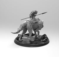 E005 - Anime character design, Princess Mono with the big wolf creature, STL 3D model design print download files
