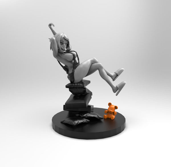 E009 - NSFW Anime character deisng, Hot Waifu Ura with singlet statue, STL 3D model design print download files