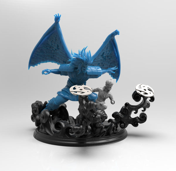 E016 - Anime character design, The Ninja Teacher with his summons, STL 3D model design print download files