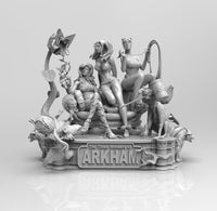 E014 - Comic character diorama, The 3 hot and sexy female character statue, STL 3D model design print download files
