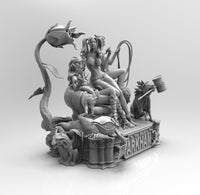 E014 - Comic character diorama, The 3 hot and sexy female character statue, STL 3D model design print download files