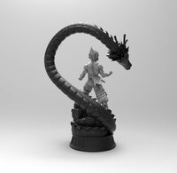 A662 - Anime character design, The Dragon with wu kong ,STL 3D model design print download files