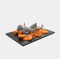 E275 - NSFW Comic character design, The Jean girl with nude body statue, STL 3D model design print download files