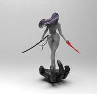 E088 - Comic character design, The hot and sexy Magix Psy with katana statue, STL 3D model design print download files