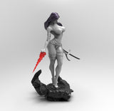 E088 - Comic character design, The hot and sexy Magix Psy with katana statue, STL 3D model design print download files