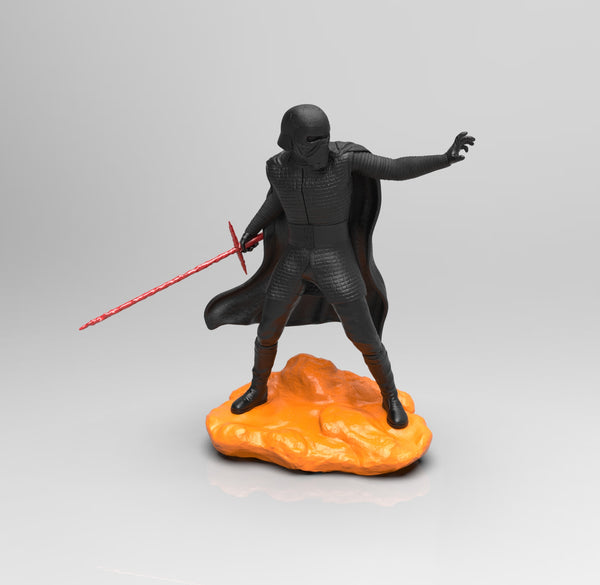 E089 - Movie character design, the full black suit keylo with saber, STL 3D model design print download file