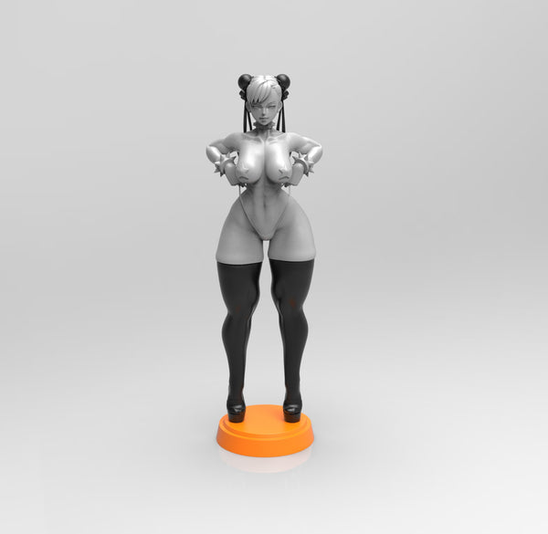 E091 - Games character design, Hot and sexy Chun lie statue, STL 3D model design print download files