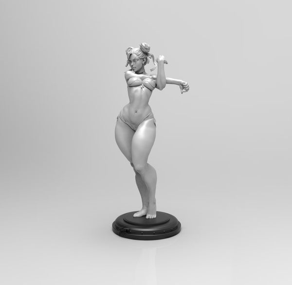 E092 - Games character design, Hot Chun lee with strong legs figure, STL 3D model design print download files
