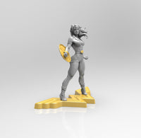 E137 - Comic character design, The 60S WW with golden shield statue design, STL 3D model design print download files
