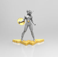 E137 - Comic character design, The 60S WW with golden shield statue design, STL 3D model design print download files