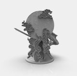 E279 - Shinobi Character design, The Shinobi with katana bust statue, STL 3D model design print download files