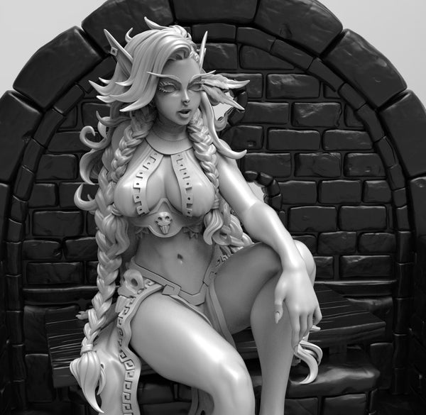 E143 - Anime character design, The Kizandi waifu statue design, STL 3D model design print download files