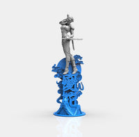 E281 - Shinobi character design, The Hot and sexy Shinobi with two katana statue, STL 3D model design print download fil