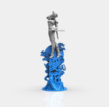 E281 - Shinobi character design, The Hot and sexy Shinobi with two katana statue, STL 3D model design print download fil