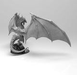 E166 - Legendary dragon design statue, The Green dragon on the rock design, STL 3D model design print download files