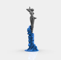 E281 - Shinobi character design, The Hot and sexy Shinobi with two katana statue, STL 3D model design print download fil