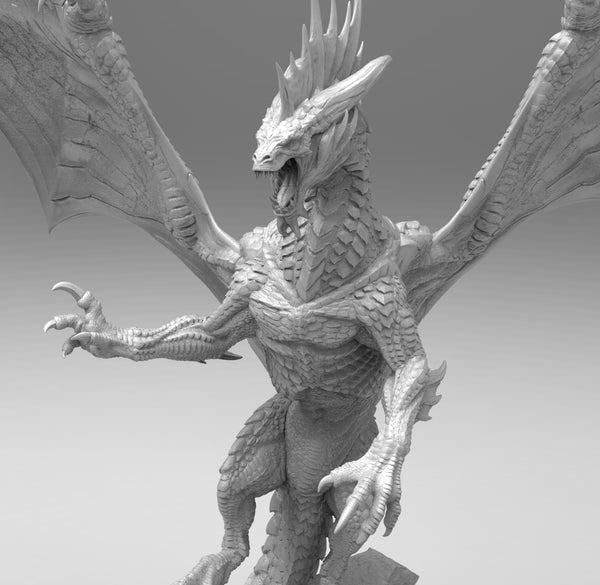 E164 - Legendary dragon design, The Silv Drag design statue, STL 3D model design print download files