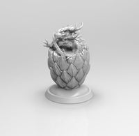 E169 - Legendary dragon design, Cute twins baby dragon egg, STL 3D model design print download files